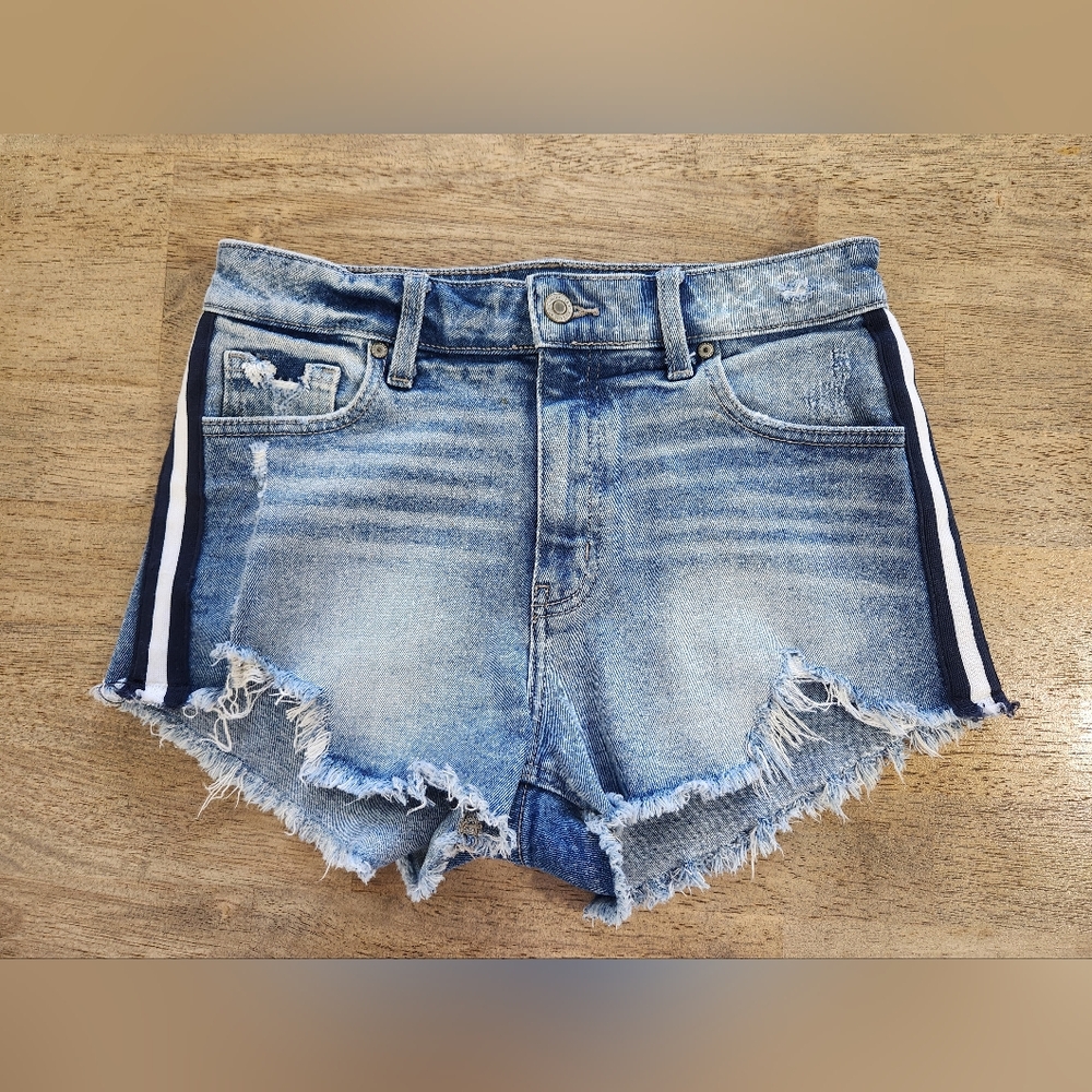 Eunina Lulu High Rise Cut-off Denim Shortie Shorts Size Small
